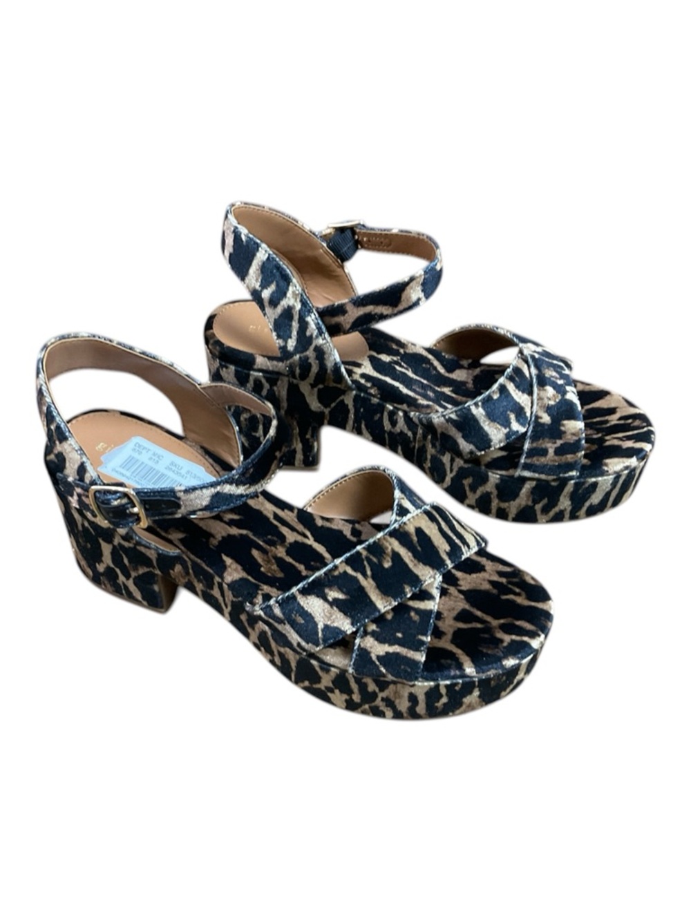 Gianni Bini Leopard-Print Platform Slingback Sandals - Brown/Black